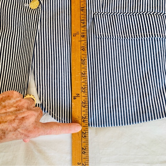 ANNE KLEIN Seersucker Stripe Single Button Front Blazer Sz M - Picture 15 of 16